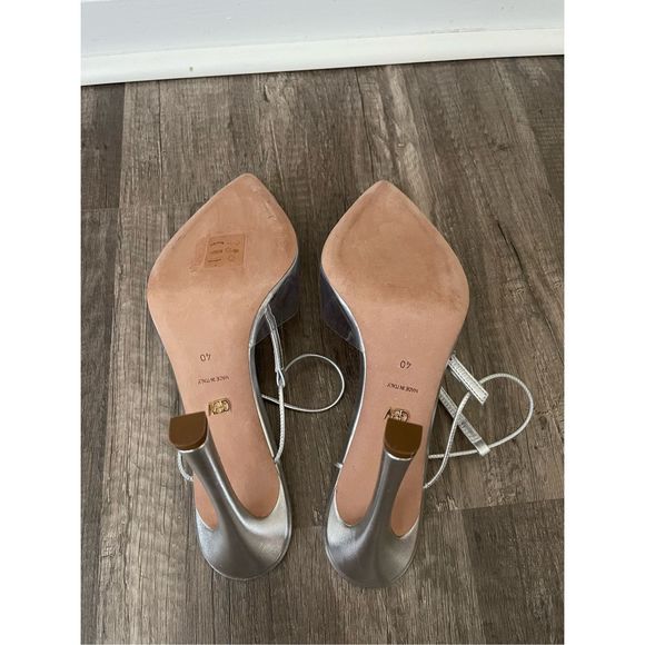 GIAMBATTISTA VALLI SILVER HIGH HEELS IN PVC WITH CRYSTALS $1700 - Picture 9 of 9